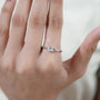 Minimal white gold oval diamond solitaire ring