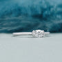 East West oval diamond engagement ring with white gold setting