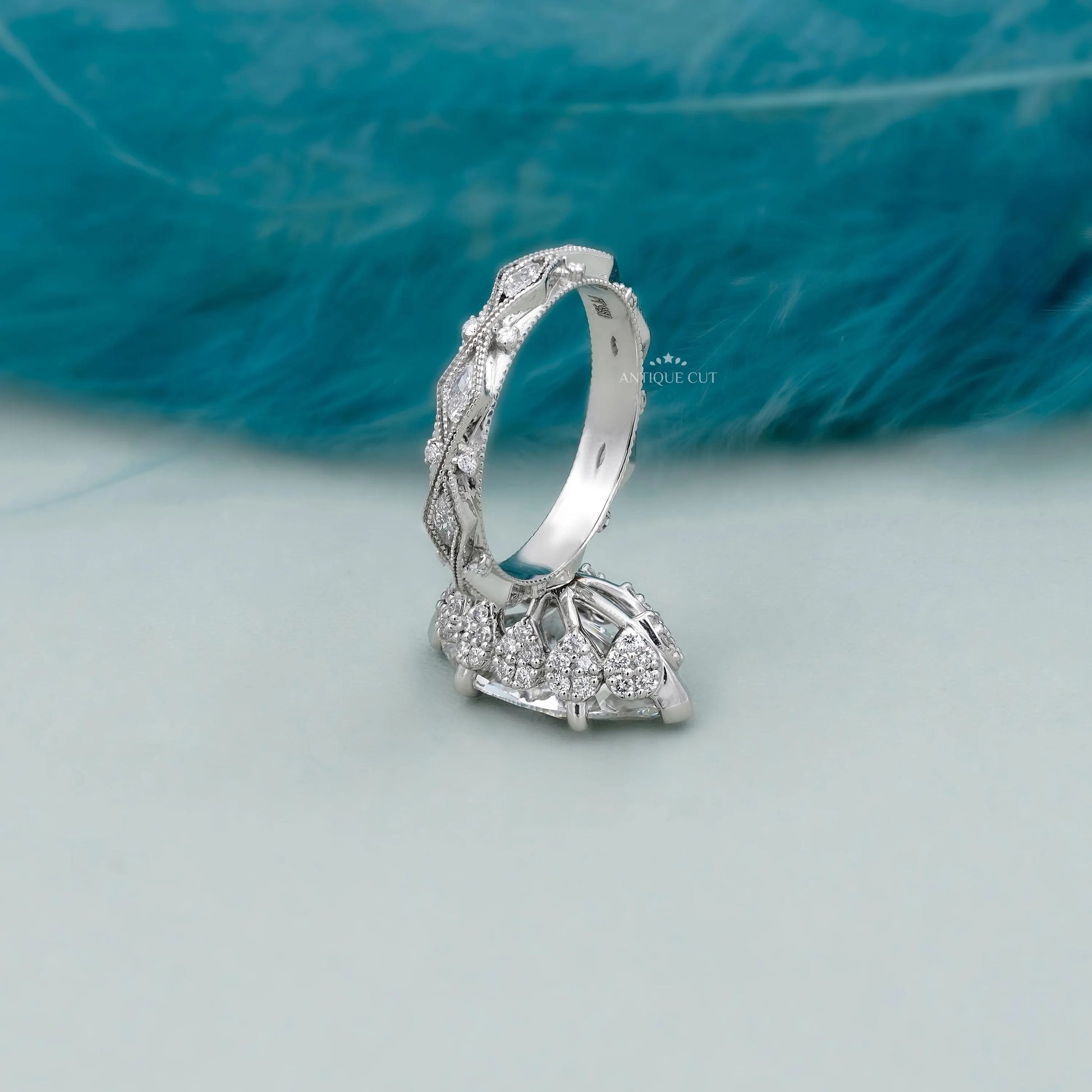 IGI certified marquise cut lab grown diamond ring