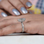 Elegant marquise diamond ring with hidden halo