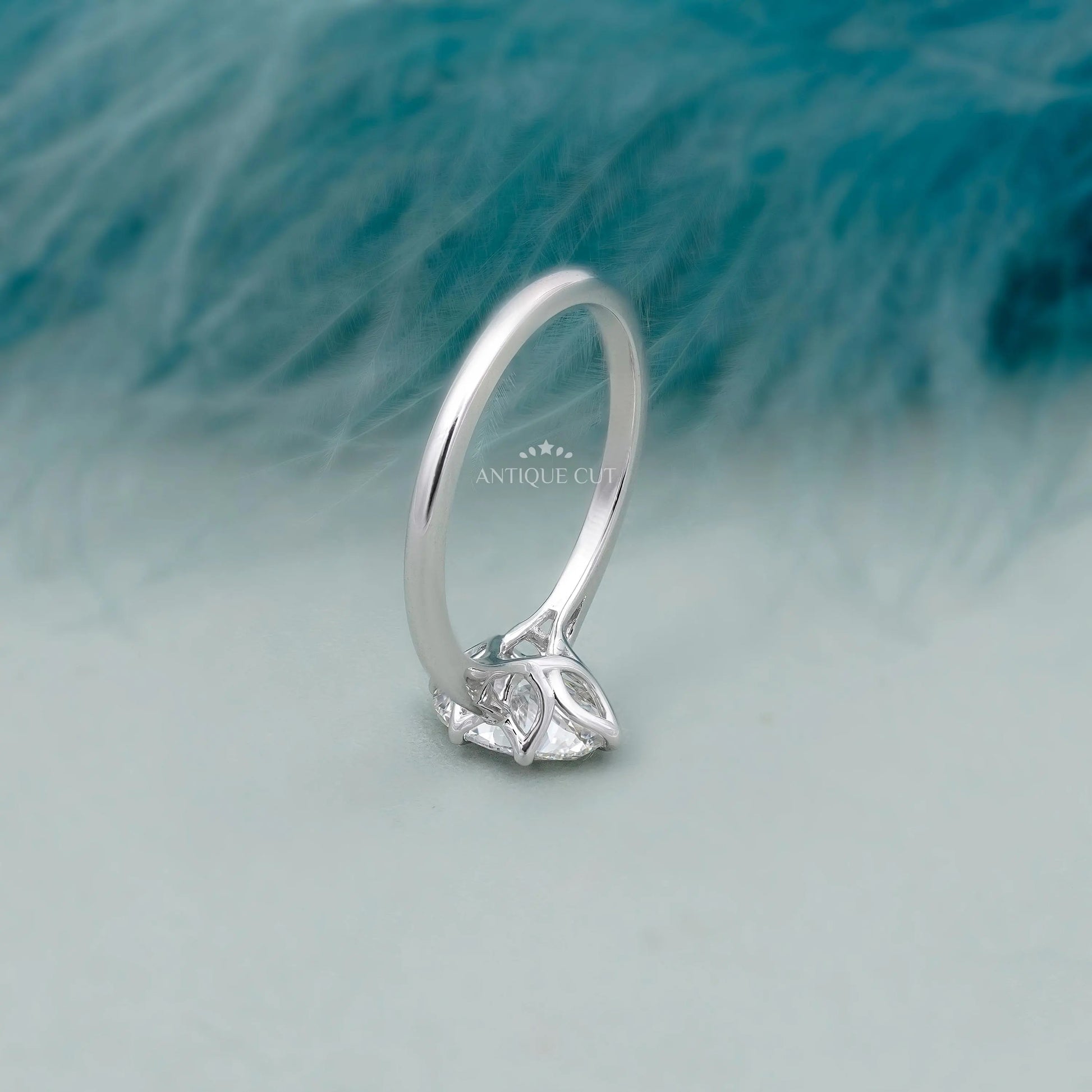 Oval cut diamond ring with 6 prong setting