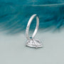 Pear shaped diamond ring with 4 prong setting close-up
