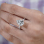 White gold pear diamond ring top view