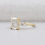 Lab grown cushion cut diamond ring with side stones
