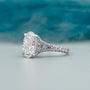 Elegant pave diamond oval ring close-up