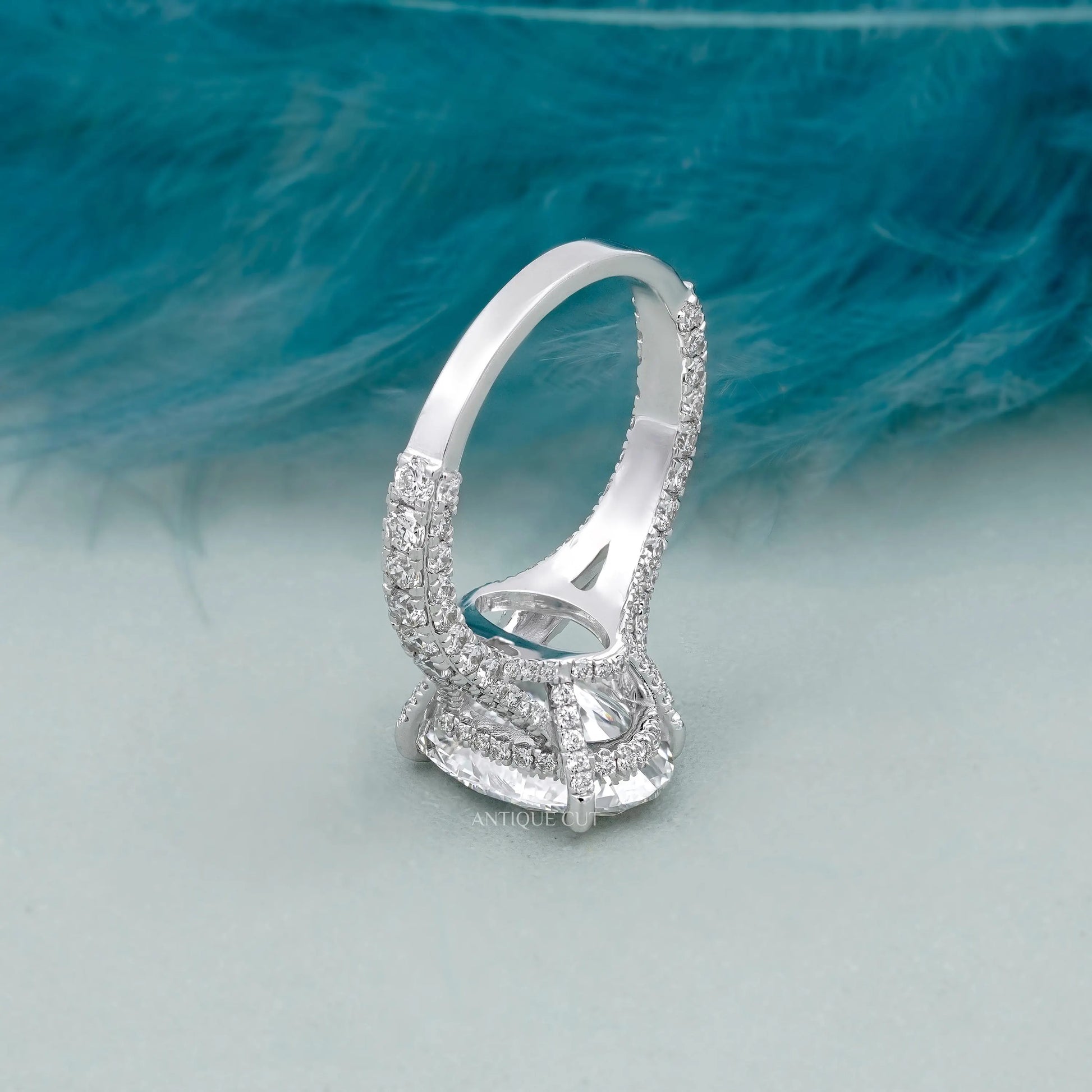 Oval diamond engagement ring sparkling under light