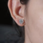 Minimal white gold diamond stud earrings design