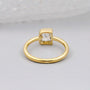 Unique diamond B ring in yellow gold