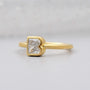 Elegant letter B diamond solitaire ring front view