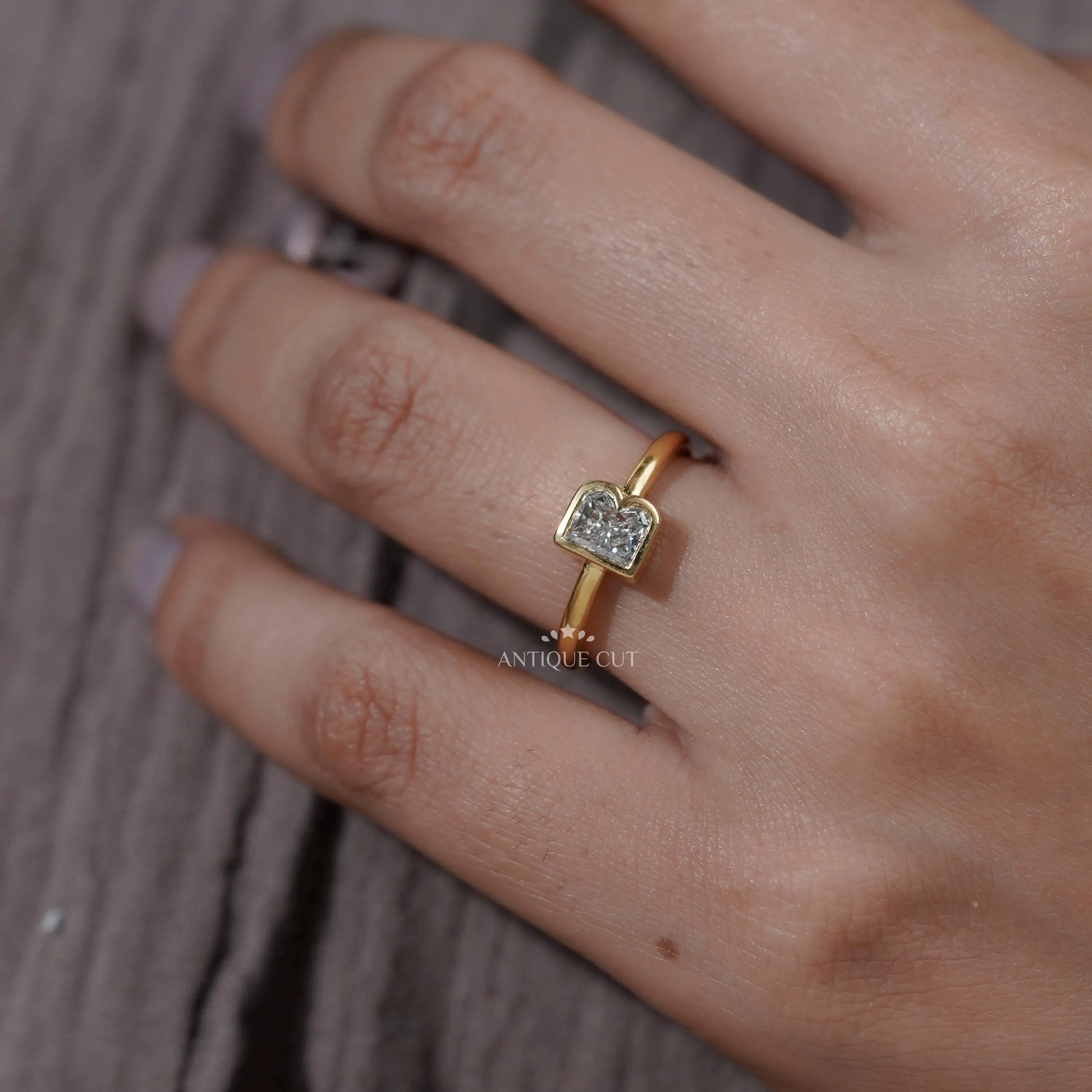 Personalized letter B solitaire diamond ring
