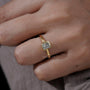 Statement diamond B ring in yellow gold