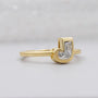 Yellow gold J initial diamond bezel set ring