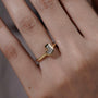 Sustainable lab grown J initial ring