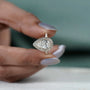 Pear shaped diamond ring top view halo