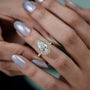 Sparkling halo diamond ring pear cut