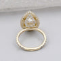 Hidden halo ring pear shape side view