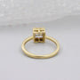 Yellow gold W letter diamond solitaire ring