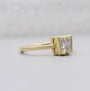 W initial diamond ring with solitaire setting in yellow gold