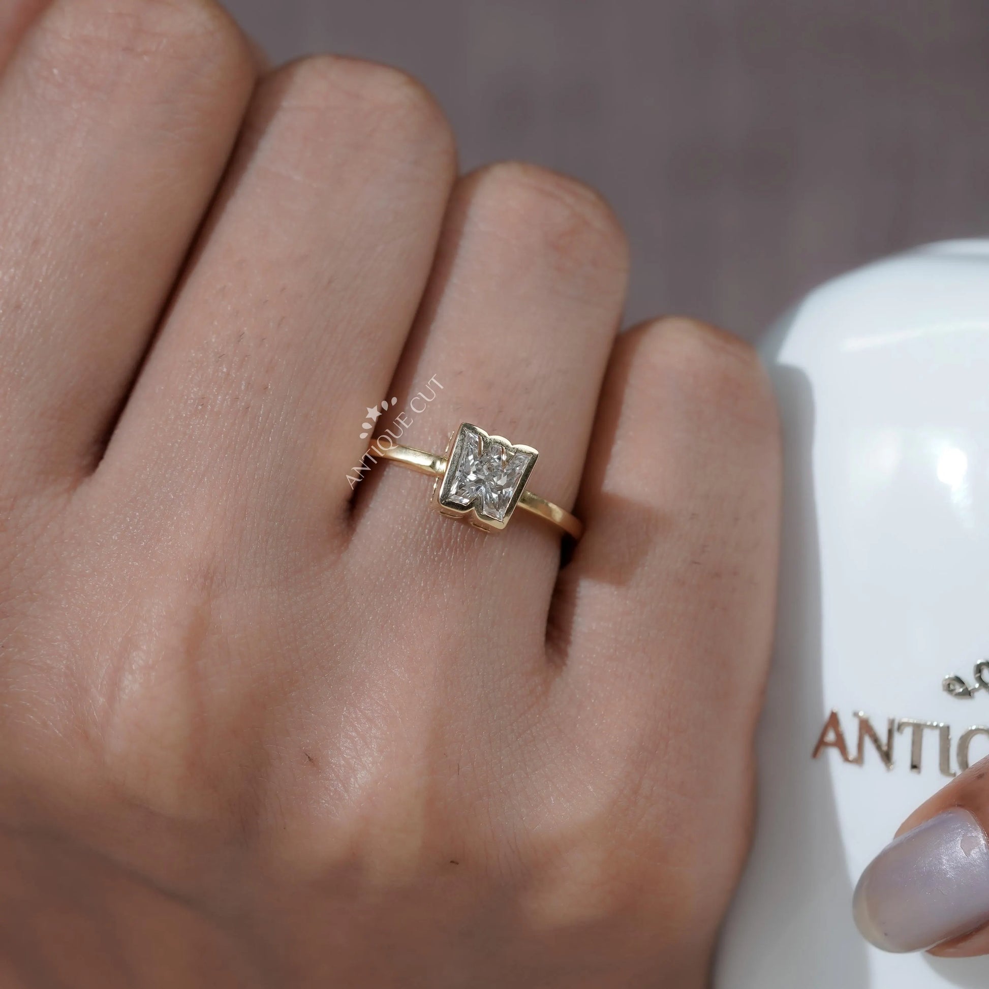 Fine jewelry personalized letter diamond ring
