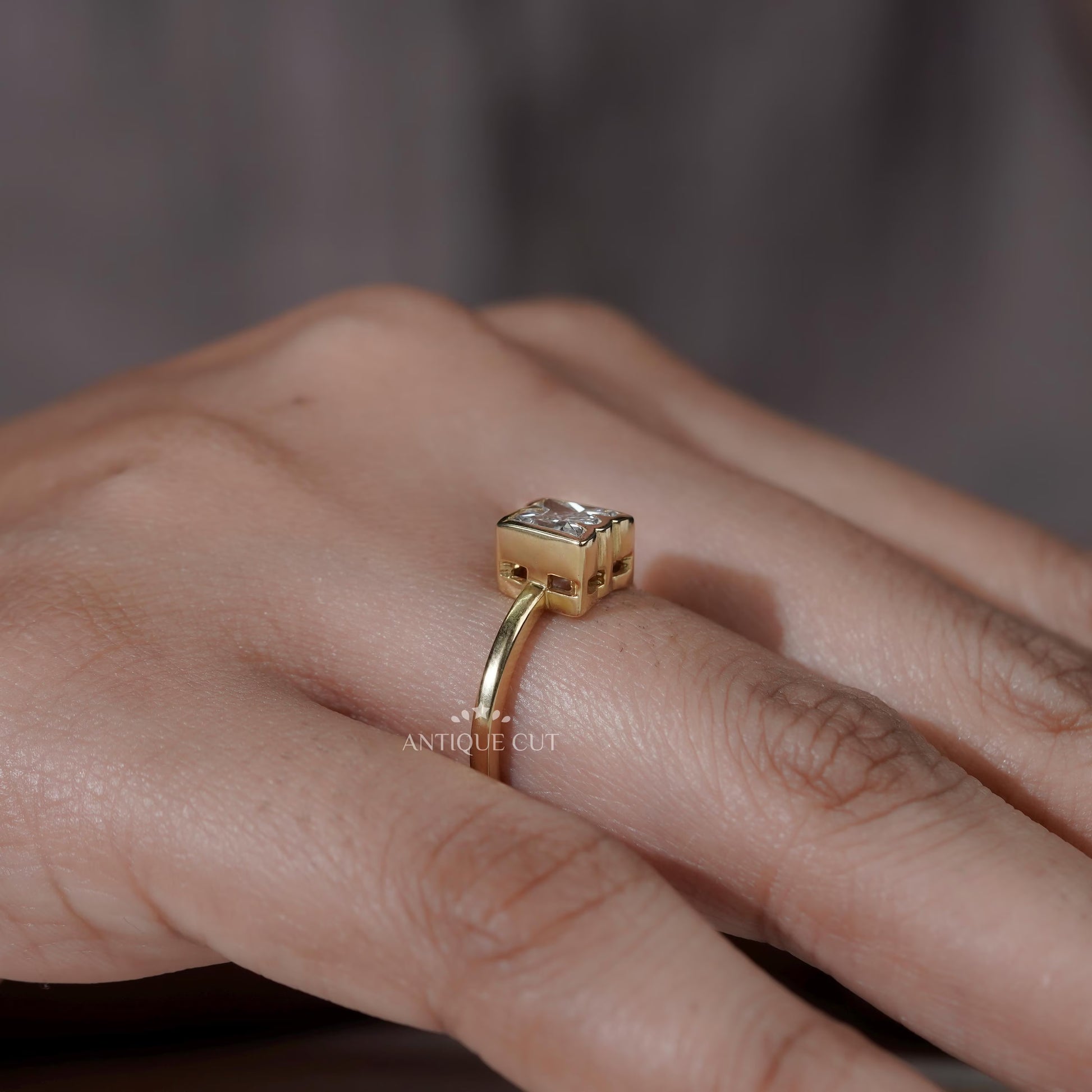 IGI Certified lab grown diamond initial ring