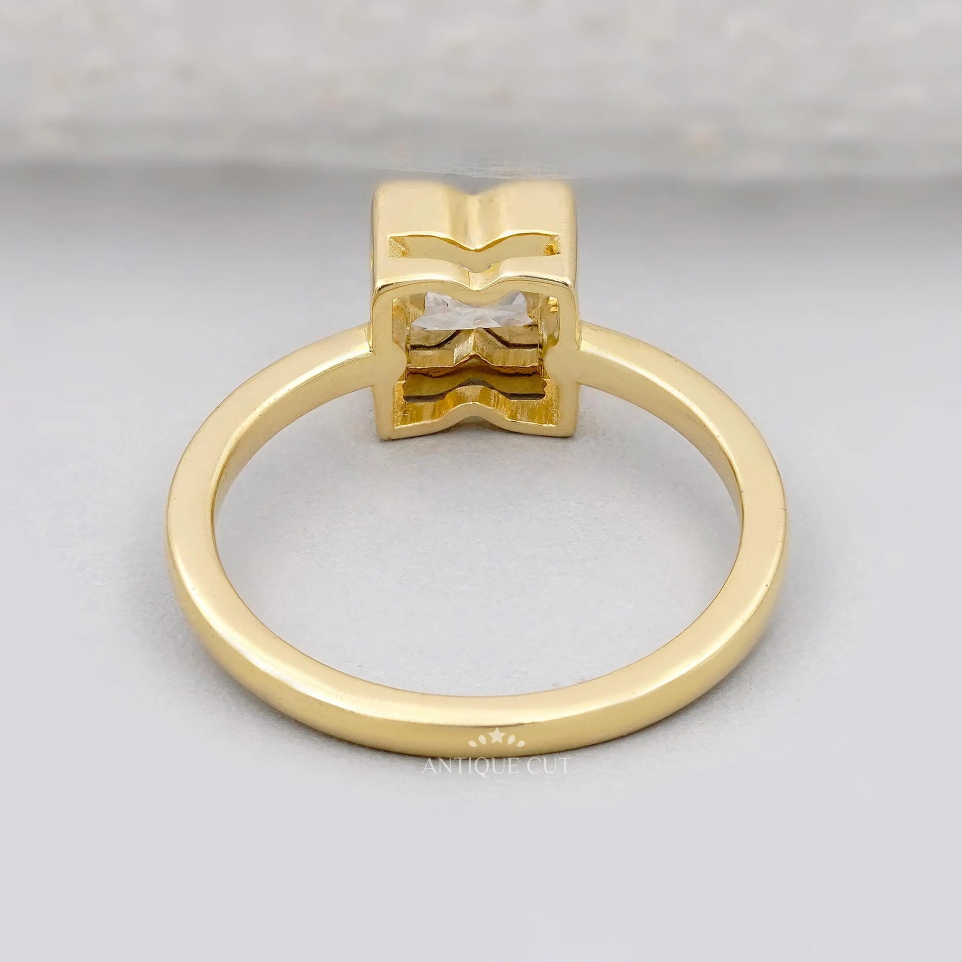 Lab Grown Diamond X Letter Ring in yellow gold