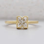 X Shaped Diamond Ring bezel setting yellow gold