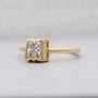 Lab grown diamond M letter ring in gold