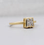 Yellow gold M initial diamond ring minimalist design