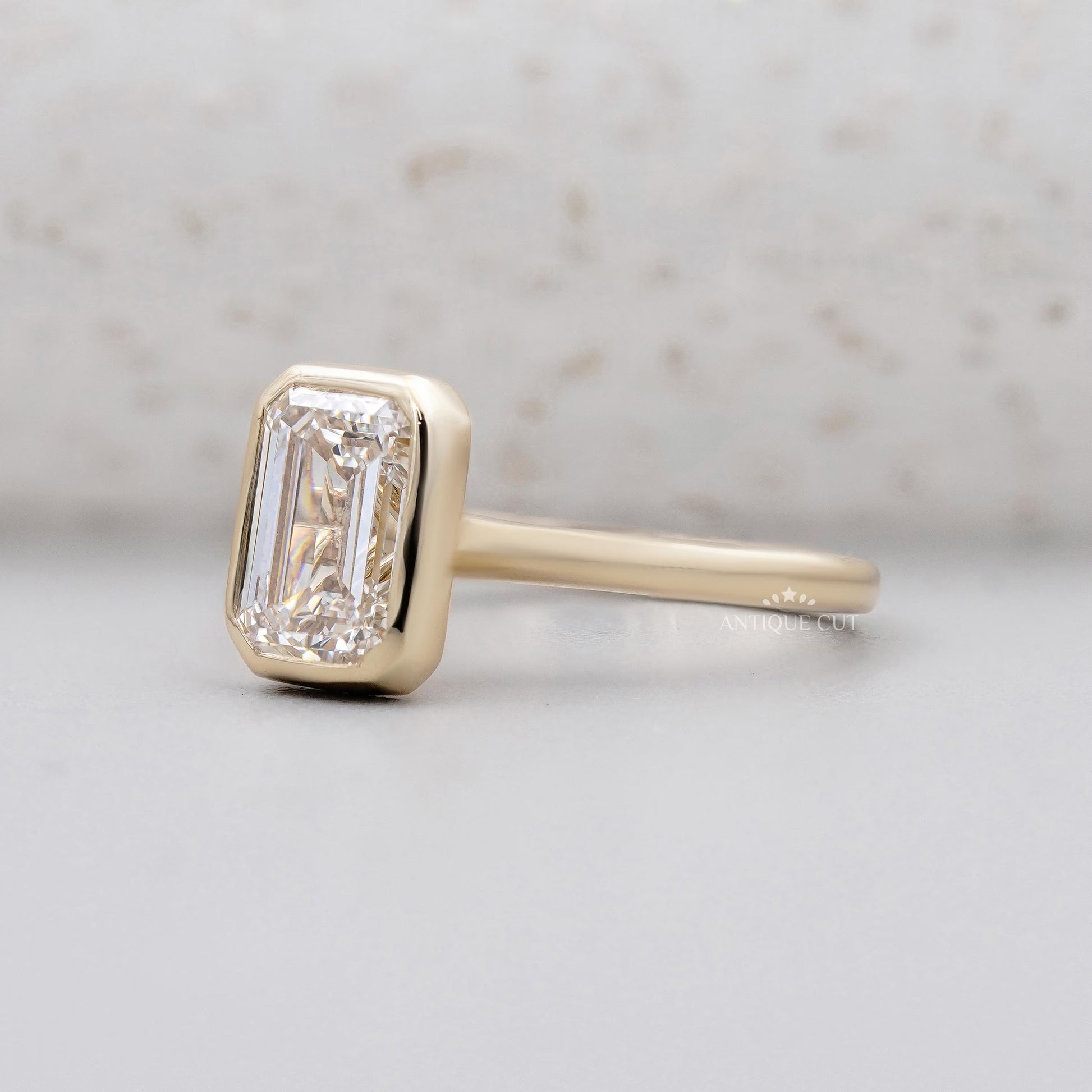 IGI certified emerald cut diamond ring