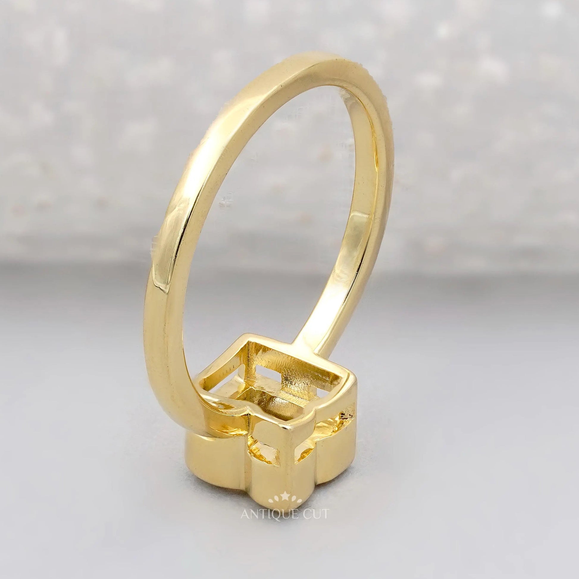 IGI certified N letter diamond ring yellow gold