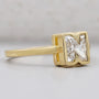 IGI certified N letter diamond ring yellow gold