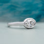 Lab grown oval diamond ring east west orientation