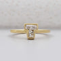 T alphabet ring bezel-set diamond yellow gold