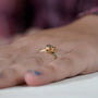 Antiquecut T alphabet engagement ring yellow gold