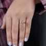 Elegant T initial ring lab grown diamond