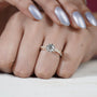 Round diamond bridal ring with floral halo details