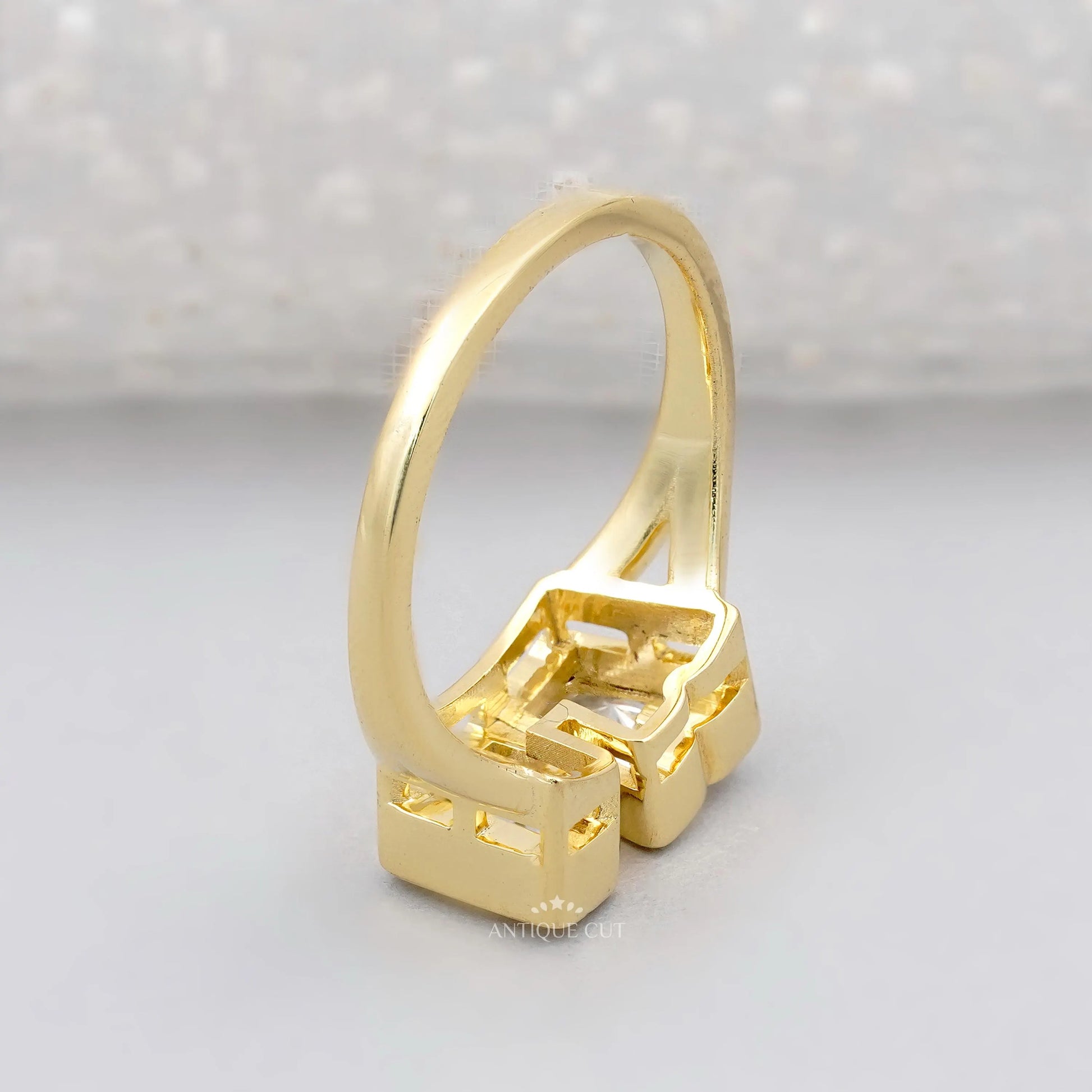 Custom initial LV gold ring