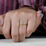 Elegant P diamond ring gold