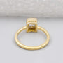 Antique cut R letter diamond ring yellow gold