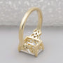 Lab grown emerald cut diamond ring
