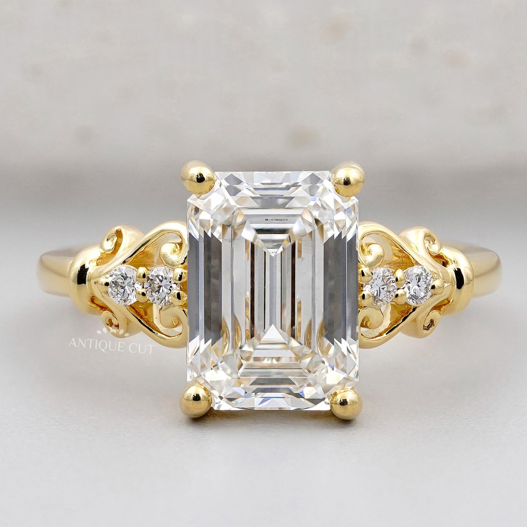 Vintage emerald cut engagement ring