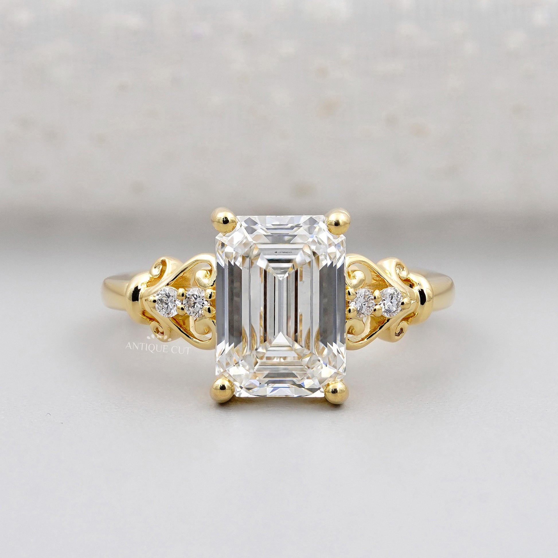Vintage emerald cut engagement ring