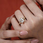 Vintage style emerald cut ring gold
