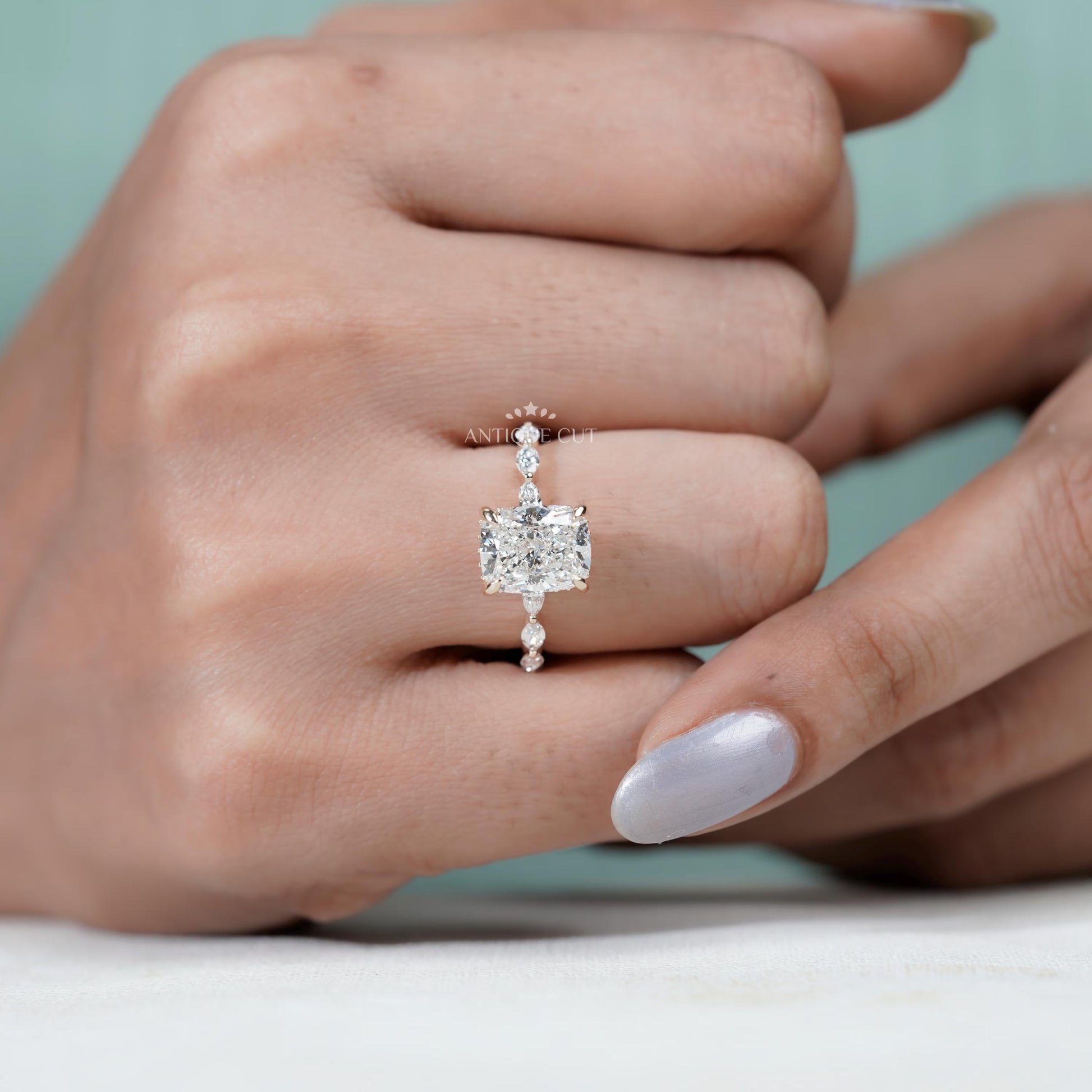 Classic cushion cut engagement ring