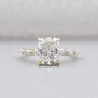 Cushion cut diamond ring with hidden halo