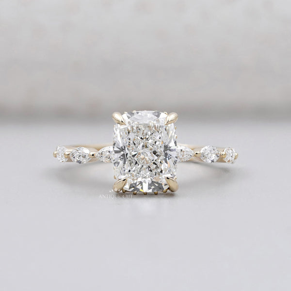 Emerald cut diamond ring