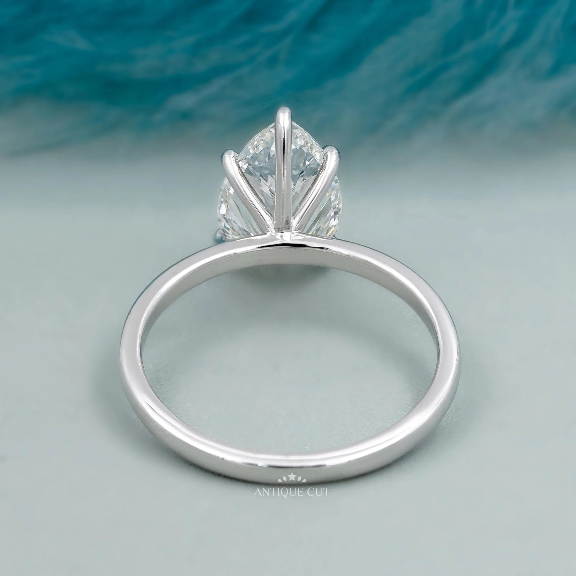 Lab grown pear diamond ring