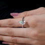 White gold pear solitaire ring