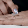 Hidden halo detail under oval diamond