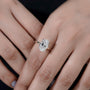 Oval engagement ring top view sparkle